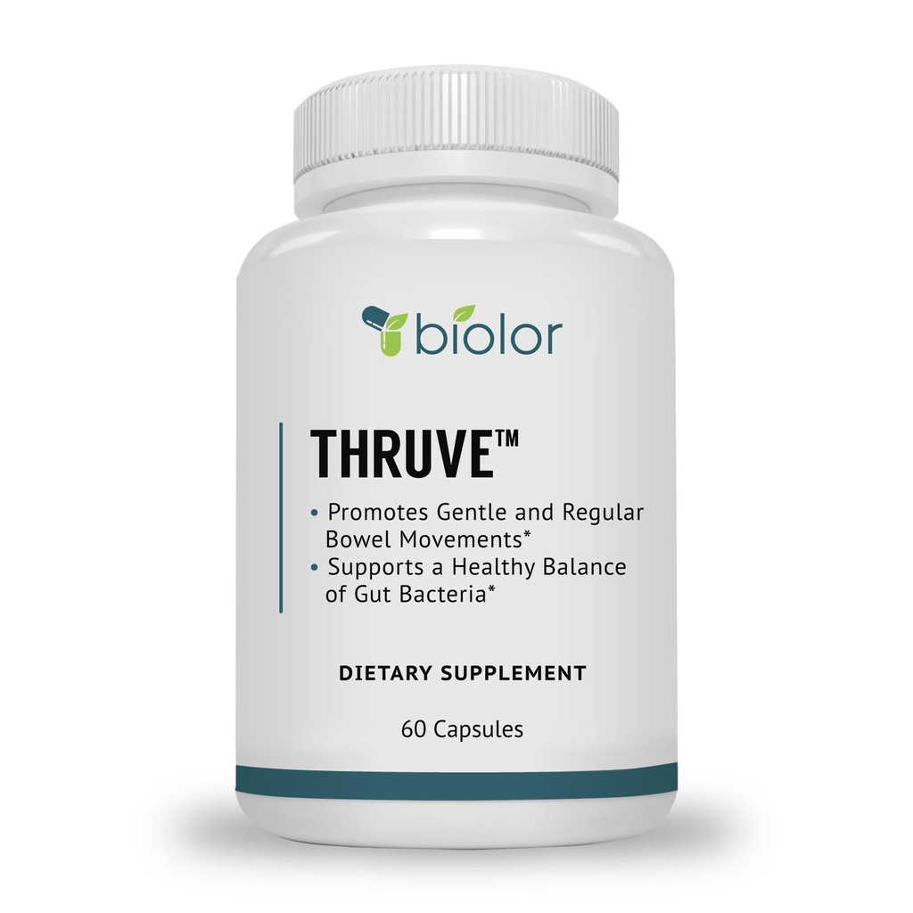 Thruve 长期便秘救济补编 - Probiotics, Prebiotics, Natural Laxatives and Fiber All in Easy to Swallow Capsules - 最佳药草便秘补充 - 60药