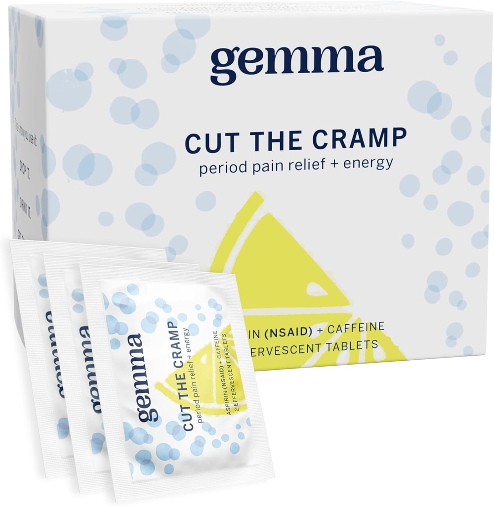 Gemma 剪切 Cramp - 快速月经 Cramp & 周期性疼痛缓解 - 多症状公式 治疗月经 Cramps, Fatigue, Bloating, 头痛 15分钟