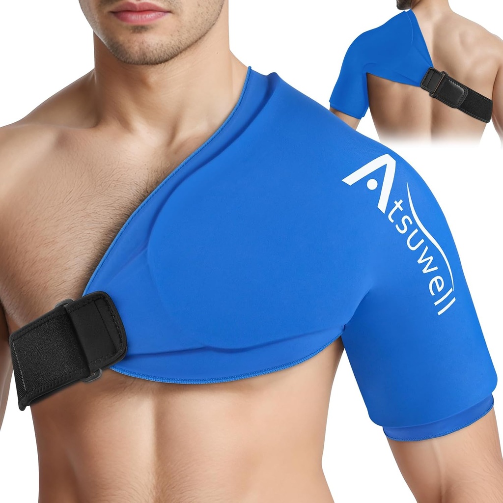 Atsuwell XL 肩章冰包包装,肩章冰包旋转器 Cuff Cold治疗, 冷包 肩章冰包 女性男性 肩章冰包