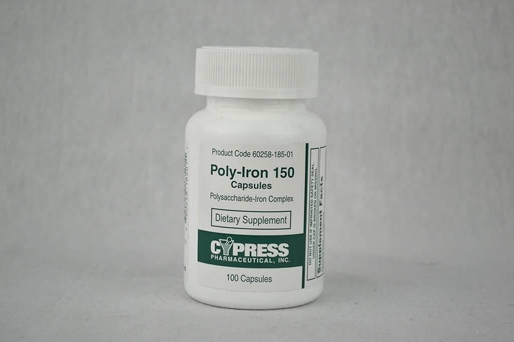 Cypress Poly-Iron 100 Caps 对比 Niferex 150Mg - Box of 100 - 型号185-01 [健康与美]