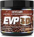 Evogen EVP 3D - 男女免费工作前粉 - 与Beta Alanine和Creatine合作,为能源和泵服务 - Iced Mocha Coffee - 40 服务