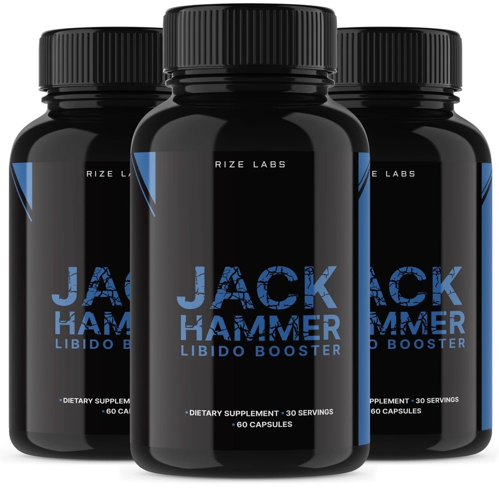 rize 实验室 - Jack Hammer Libido Booster 补充 男性,强大的所有自然公式 提高性能(180 Capsules)
