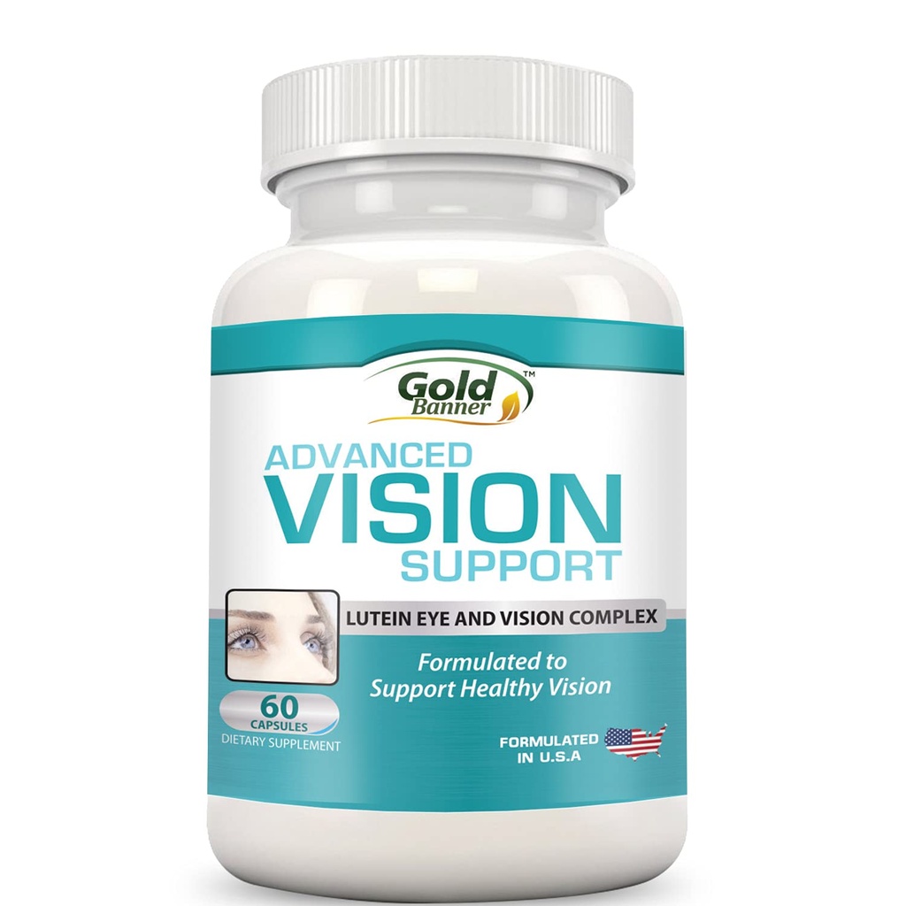 高级视觉支持 - Lutein Eye & Vision Complex with Lutein, Bilberry, Zinc, Grapesheed & Business Vitamins - 所有天然视网膜眼部健康 - 美国制造