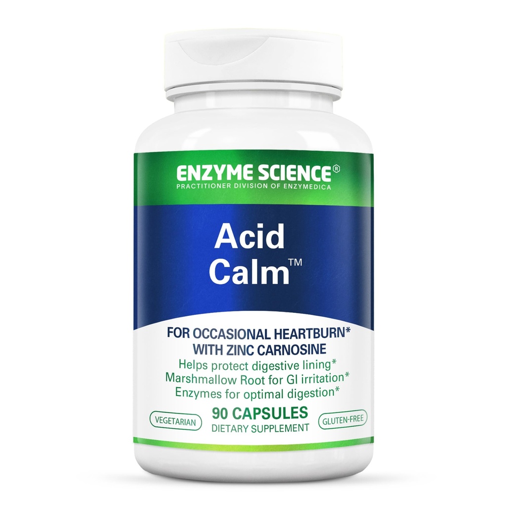 酶科学酸 平静 90 Capsules –用于偶发心烧和消化 – 消化酶 补充 – 消化援助 – 蔬菜 Capsules