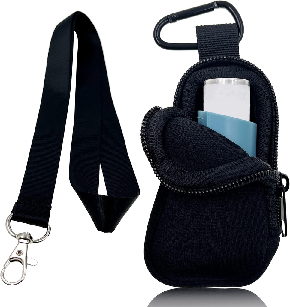 Holder Neoprene 旅行 Asthma Inhaler, Handy Mini Bag for Inhaler for All Ages, Inhaler not united (黑色) 互联网档案馆的存檔,存档日期2014-04-02., p.