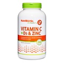 NutriBiotic – 维生素C + 维生素D3 & Zinc, 250 Capsules → Potent, 综合免疫支持 → 基本与抗氧化剂日报补充 → Gluten & GMO Free