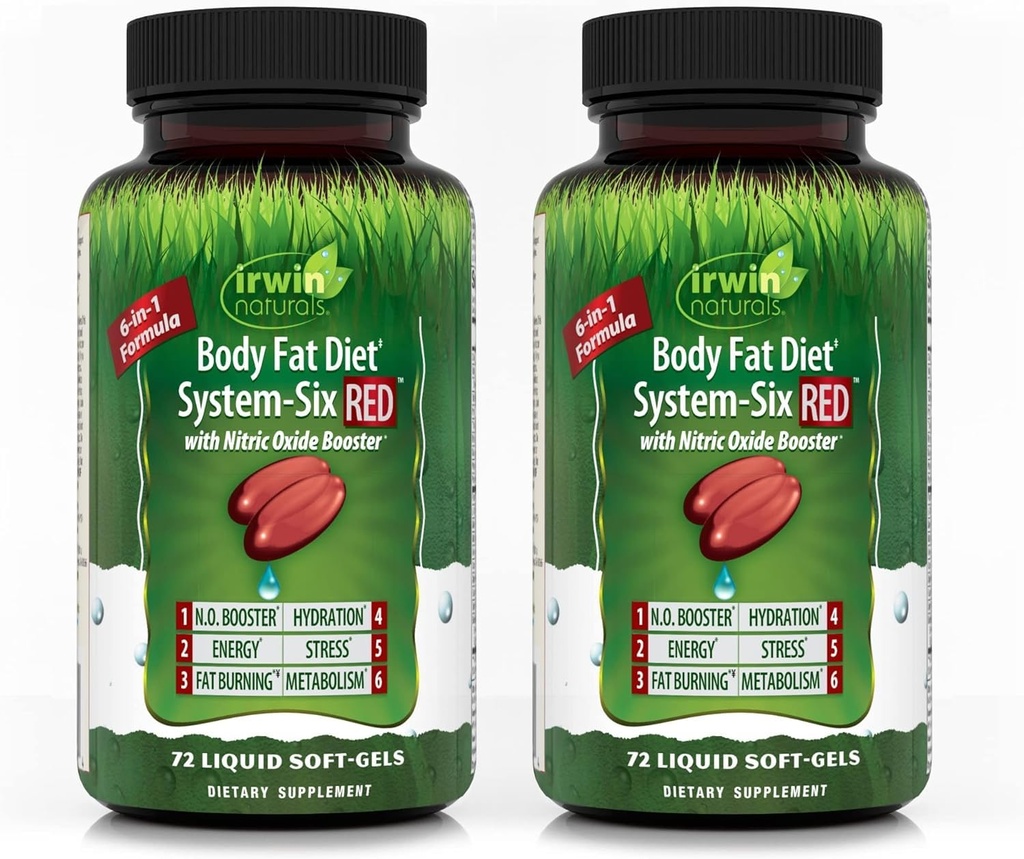 Irwin Naturals Fat Entertainment System-Six RED – 72 Liquid Soft-Gels - 2 Pack (英语).