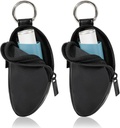 Asthma Inhaler Holder 保护便携式袋 携带器 PU 皮革旅行 Ihaler Mini Bag 用于 L-Shaped Inhaler, Inhaler 不包含(黑色, 2PCS)