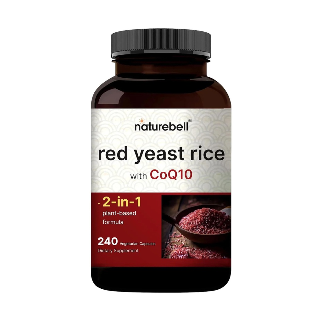 Red Yeast Rice with CoQ10, 240 Veggie Capsules – 高级心脏健康草药补充 – 抗氧化剂支持能源与心脏健康 – 非GMO