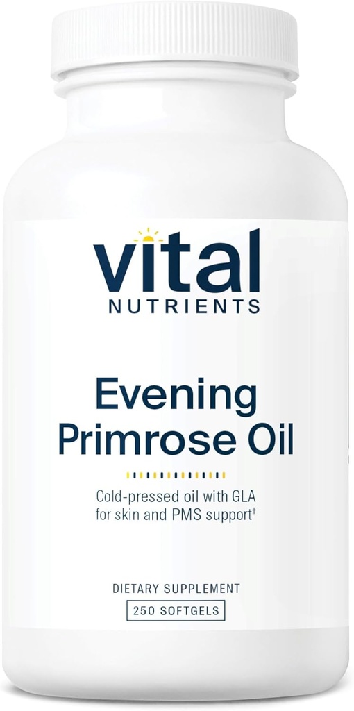 重要营养品晚报 石油 1000 mg + 女性 Primrose 补充 → GLA Omega-6 Fatty Acid for Skin and PMS Support * → Gluten, Dairy, Soy Free → Non-GMO → 250 软胶