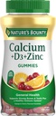 钙和维生素D Gummys by Natural's Bounty, Immune Support & Bone Health, 500mg Calcium & 1000 IU 维生素D3,水果火焰,70 Counter