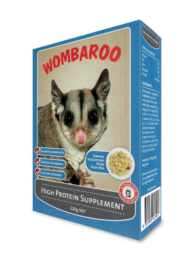 Wombaroo Sugar Gliders和Flying Squirrels的高蛋白补充剂,即时HPW - 7.7 Ounces(220格拉姆)
