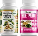最佳健康解决方案:草药更年期支持与Ginseng + Ginkgo Biloba 能量与脑聚焦男与女助推器