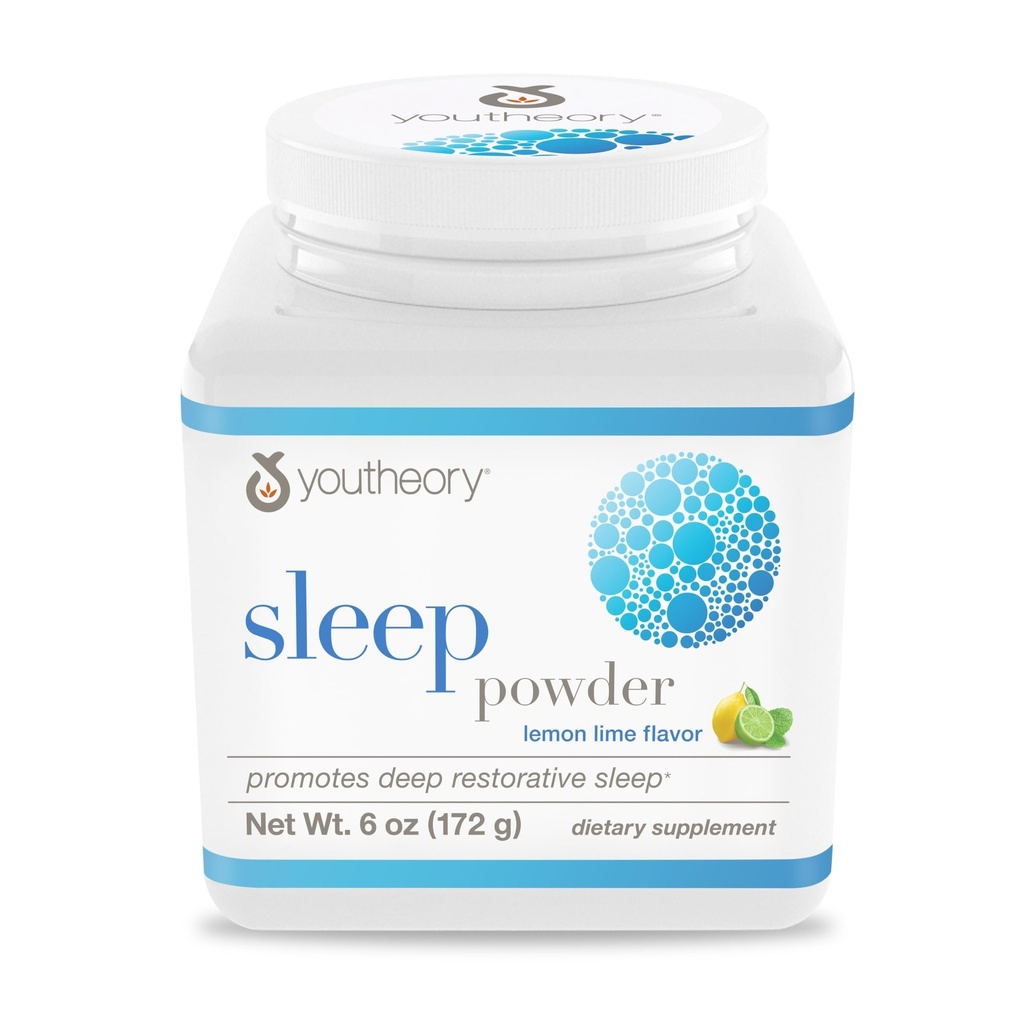 Youtheory Sleep Nighttime Powder - Calm & Relaxation的睡眠支持补充* - 包含Melatonin, Magnesium, L-Theanine & L-Glycine - 乳品, Soy & Gluten 免费 - 6 oz