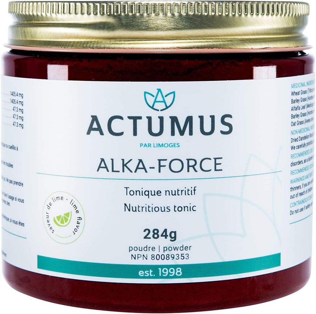 Alka-Force - 营养性通心粉,提供维生素、矿物、抗氧化剂和氨基酸,用有机和野生选材制成 → 284g瓶,Lime Flavor
