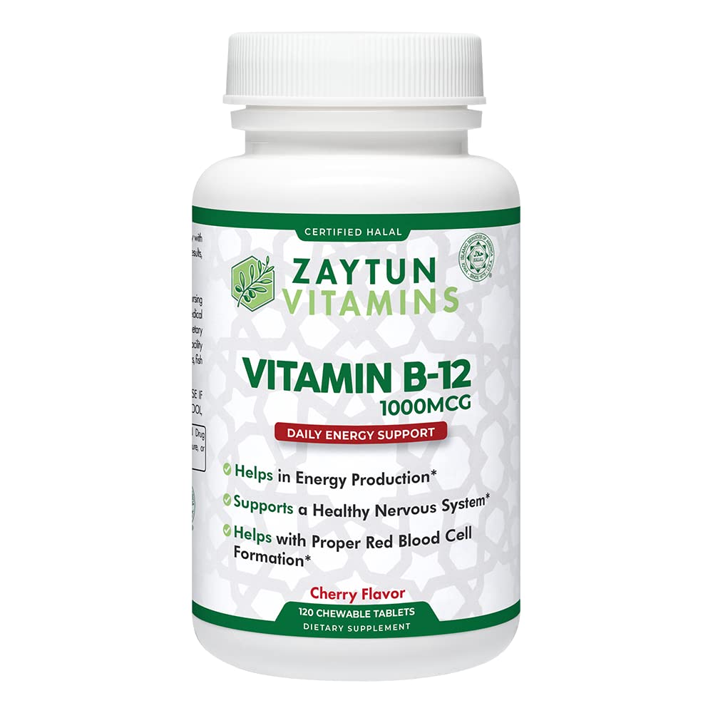 Zaytun Halal Vitamin B12 1000mcg,促进能源生产、代谢和健康神经系统 -- -- 蔬菜和维加斯配方 -- -- 无乳品 -- 4个月供应 -- -- 在美国制造