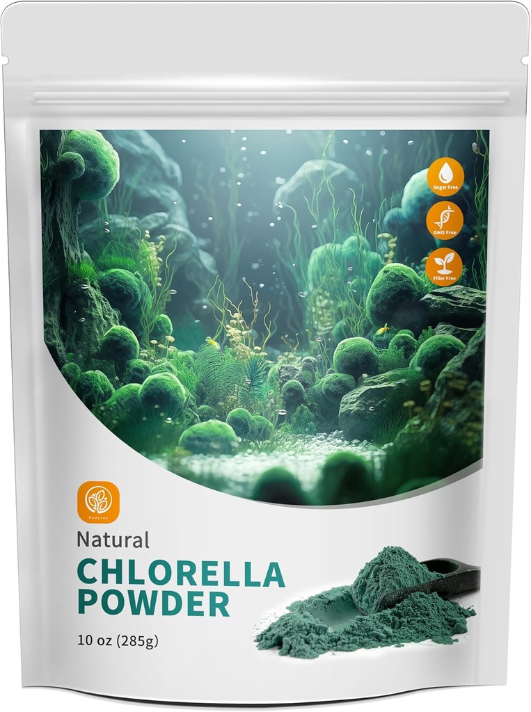 含10 oz的天然氯(Chlorella Powder) - 氯(Chlorophyll Powder),支持免疫系统和肝功能,保持青春,维冈,富含维冈蛋白和维生素.