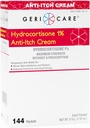 Gericare Hydrocortisone 1% Anti-Itch Cream, Maximum Strength, 144 Count Pack, 0.5oz Each Packet (Pack of 1)