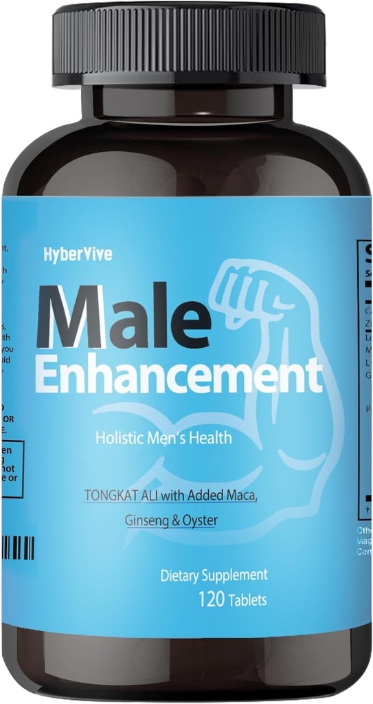 男子睾丸酮补充剂 — Tongkat Ali, Maca, L-Arginine HCI & Ginseng for Energy, Stamina & Endurance, Non-GMO, Gluten-Free, 120块平板电脑(60天供应)