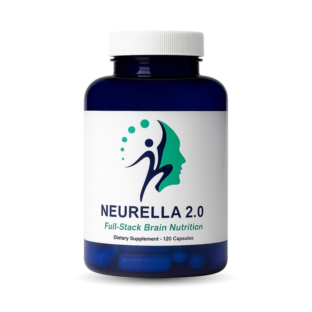 Neurella 2.0 Nootropic Brain Supplement – 成人认知健康与神经辅助,脑辅助记忆与焦点 NAC Supplement, Ashwagandha & B12 男女维生素,120 Capsules