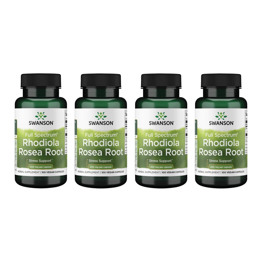 Swanson Rhodiola Rosea Root -- -- 适应性草药补充剂,促进混合平衡和压力支持 -- -- 能源支持的自然公式 -- -- (100卡普勒,每包400毫克)(4包)