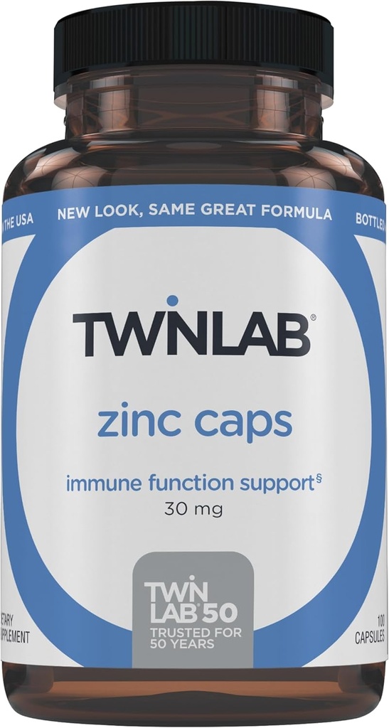 Twinlab Zinc Caps - 免疫支持,代谢,皮肤护理,100卡普尔