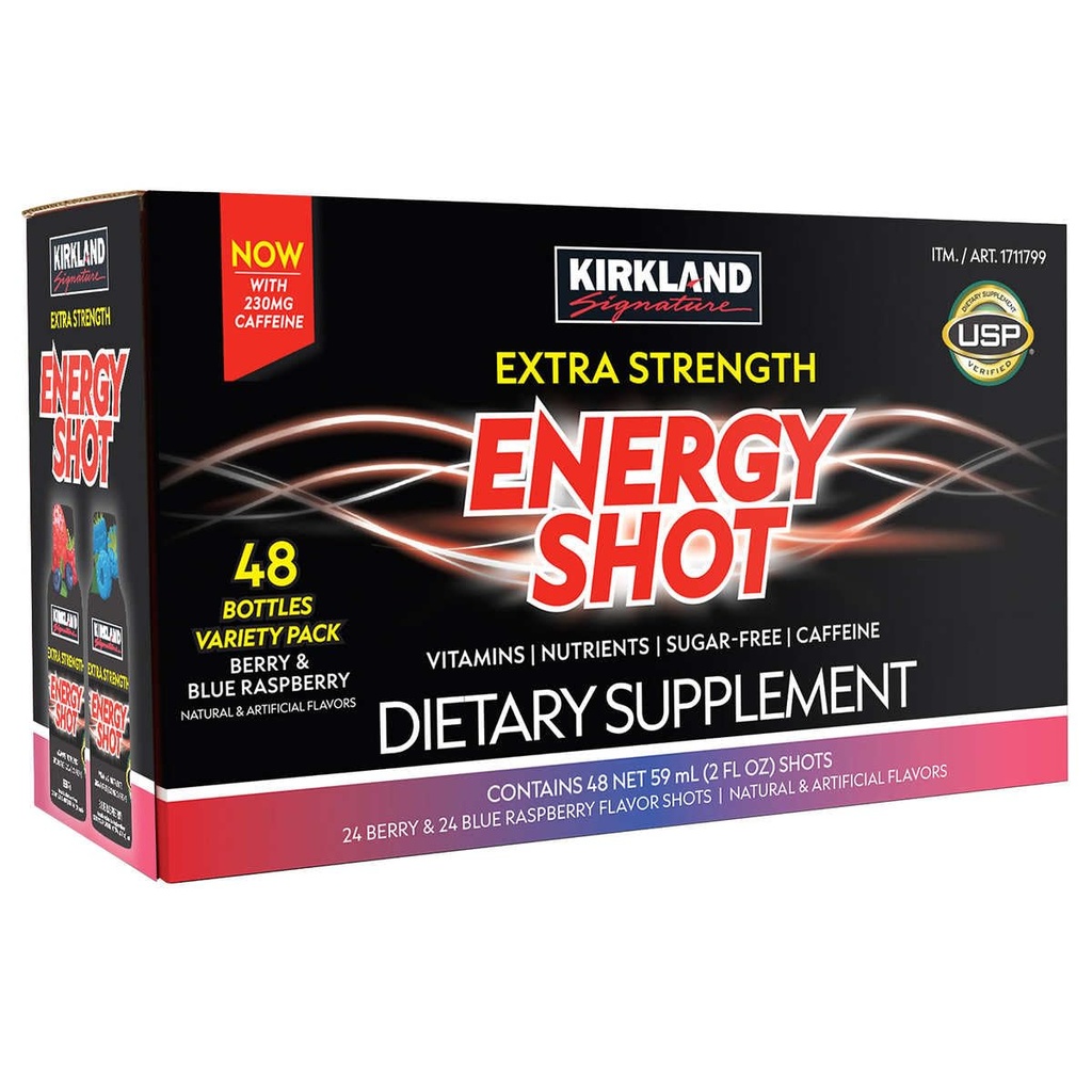 Kirkland Insignation Extra Power Energy Shot, 饮食补充: 48 瓶子品种包 2 Fl Oz
