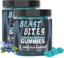 DYALE 野兽Bites Creatine Bites - 5g Creatine Monohydrate Pervice - 无糖或人工颜色 - 低卡罗里,Vegan & Halal - 蓝莓火焰 - 30 Gummys(2pcs)