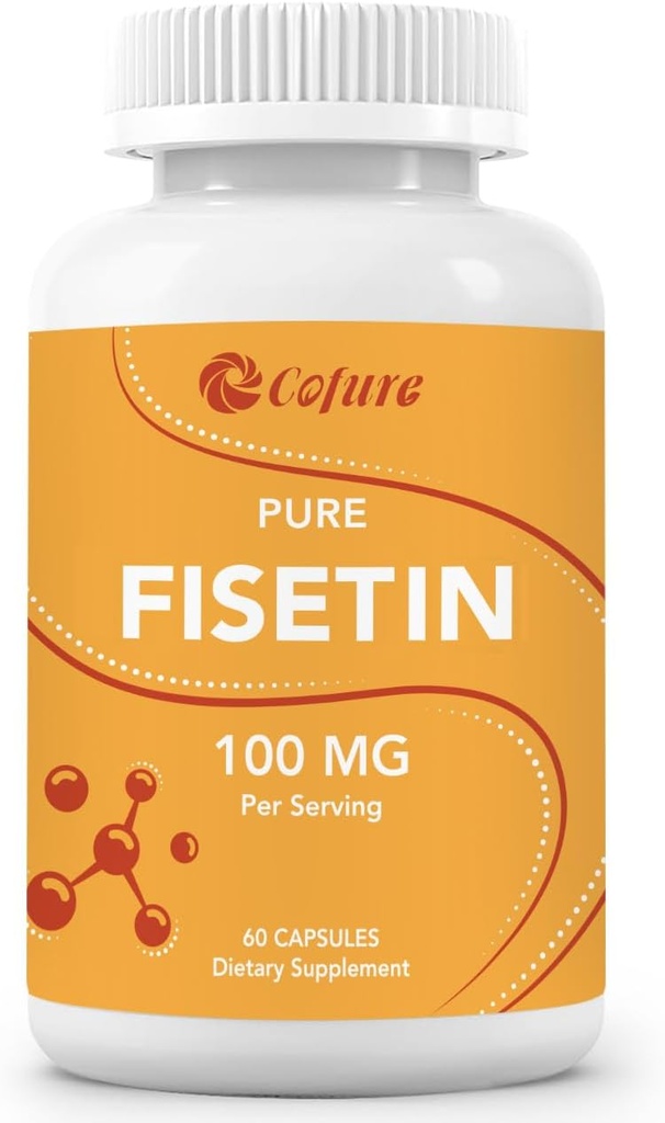 Fisetin 补充品,100毫克天然生物活性氟化物,真品98%纯度,老化支持,非GMO,无Gluten,60卡普尔,60个服务