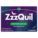 ZzzQuil,《夜间睡眠援助利基卡普斯》,25毫克二苯胺HCl,第1号,《睡眠援助品牌》,《非哈比人成形》,《失眠快速》,12份