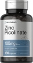 Horbäach Zinc Piclinate 100mg 180 Capsules 高概率 | Non-GMO, Gluten Free | Zinc 补编