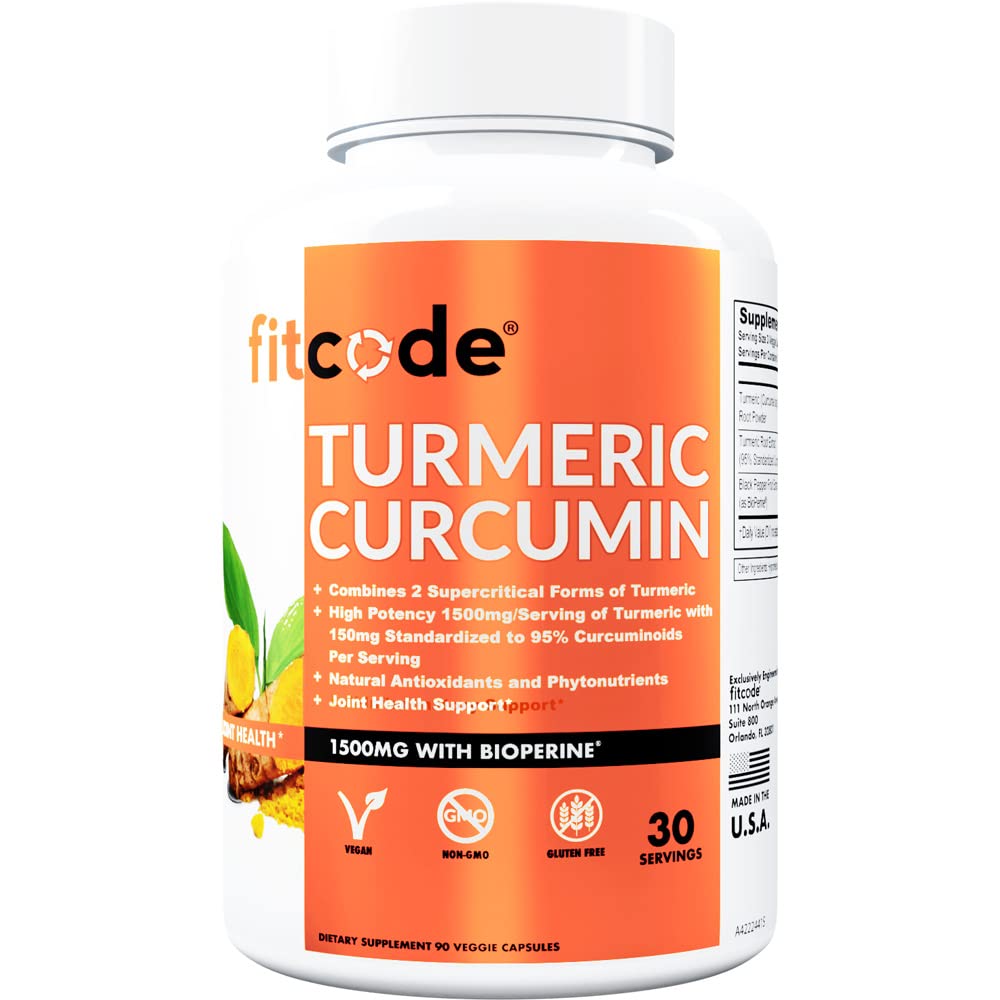 装有95%Crucuminoids、最高概率、非GMOs、Gluten Free、1500毫克Ultra-PureTurmeric Crucumin和生物Perine用于强化吸收、30种可使用的Veggie Capsules