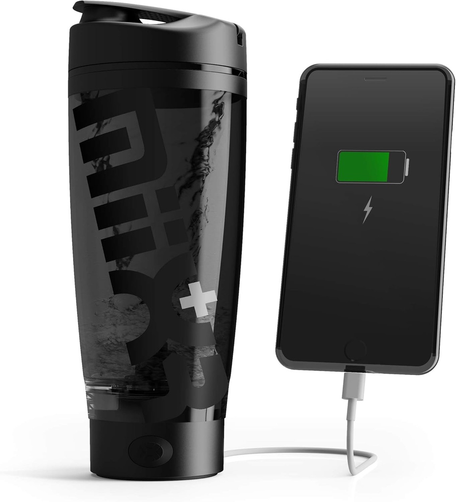 Promixx 充电摇摆瓶(MiiXR+版) QQ 设备充电Vortex 混音器,配有补充存储器和易于清洗的Tritan Cup (20oz QQ 隐形黑色)