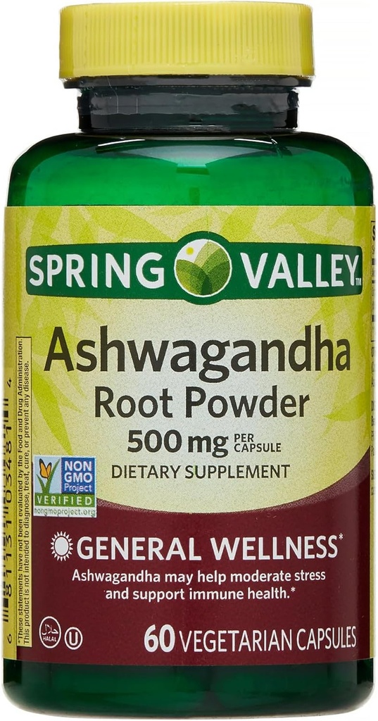 IKJ Ashwagandha 根粉 普通健康 饮食 补充蔬菜 卡普勒斯,500毫克,60个