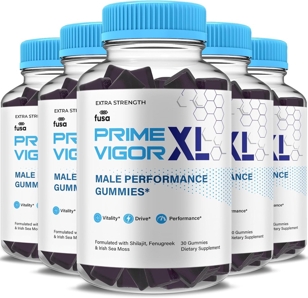 (5 Pack) Prime Vigor XL Gummys PrimeVigor XL Me Gummy Supplement, Prime Vigor 最大力量高级 Shilajit 爱尔兰海 Moss Fenugreek Gummys for Men Energy & Virtuality Support (5个月供应量)