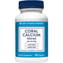 维生素店珊瑚钙 1500MG - 支持健康骨骼和牙齿的钙、镁和跟踪矿物的生态安全来源(180卡普勒)