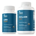 Tobias Lung Health & Psyllium博士 每日补充品、肺清洁剂和排毒法、支持用Psyllium Husk、维生素C、Butterbur、Quercetin、每日纤维和肺脏补充品进行健康肠道运动