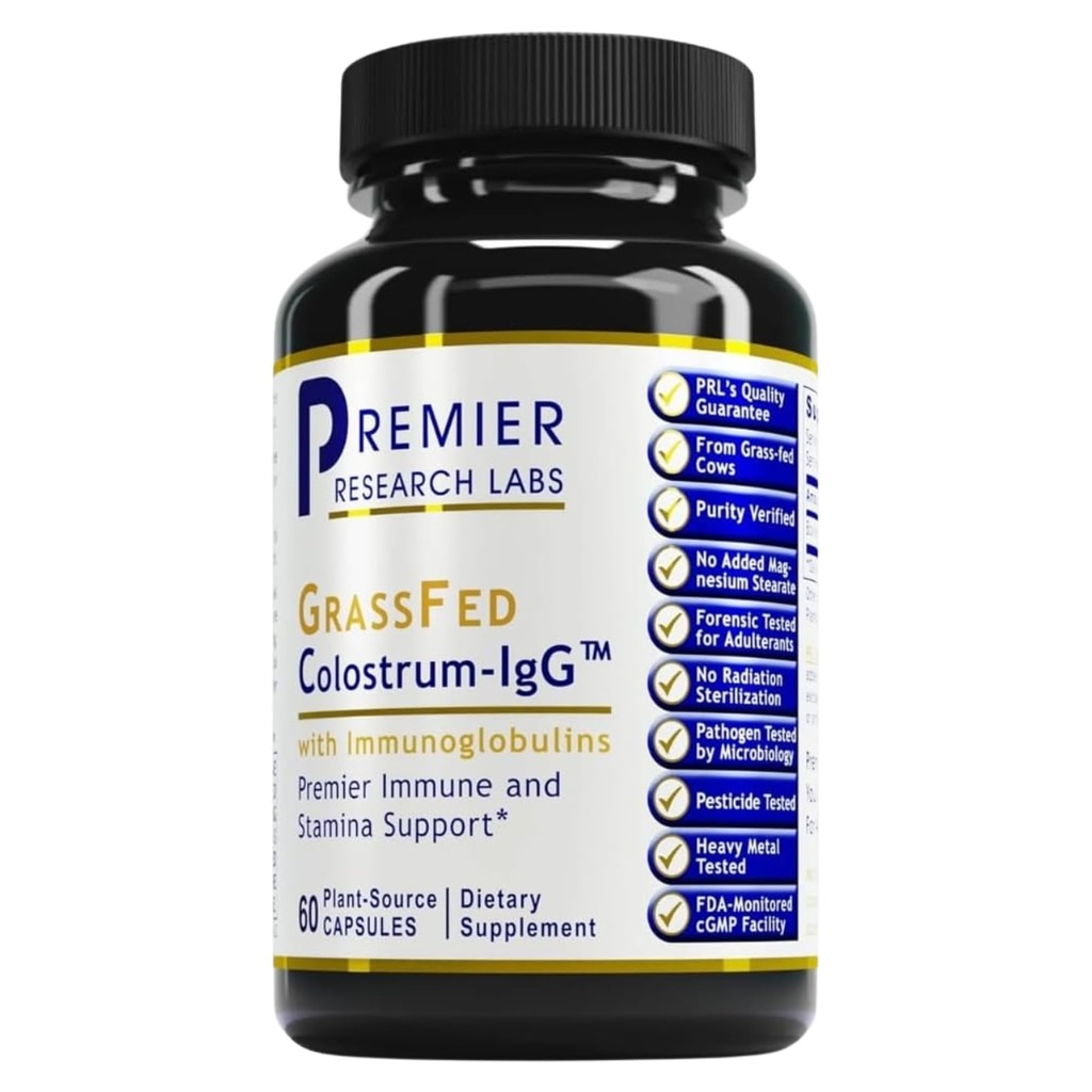 总理研究实验室 Colostrum-IgG - Colostrum 补充品,Bovine Colostrum 人类,Cow Colostrum 免疫健康,超食品与Lactoferrin,氨基酸,核苷酸 - 60 Capsules