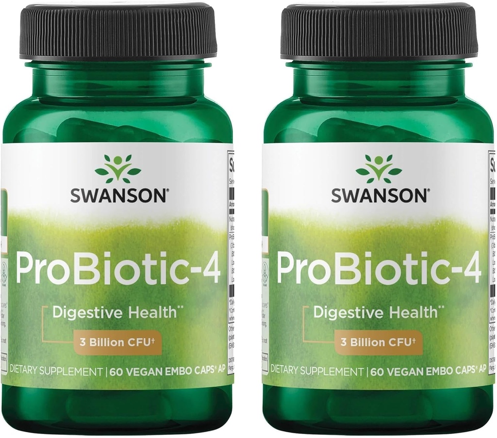 Swanson Probiotic-4 3亿 Cfu 60 Veg Caps(2包)