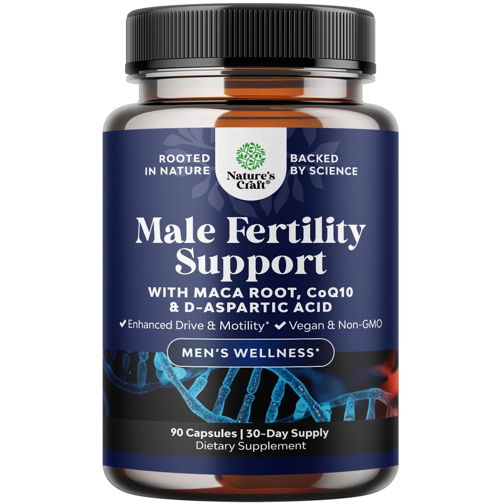 预构男性生育率补编 - 含CoQ10的精液体积促进器,Maca Root, Methy Folate & D-Aspartic Acid - 精液运动的男子生育率补编 - 他的构思, 90个计数