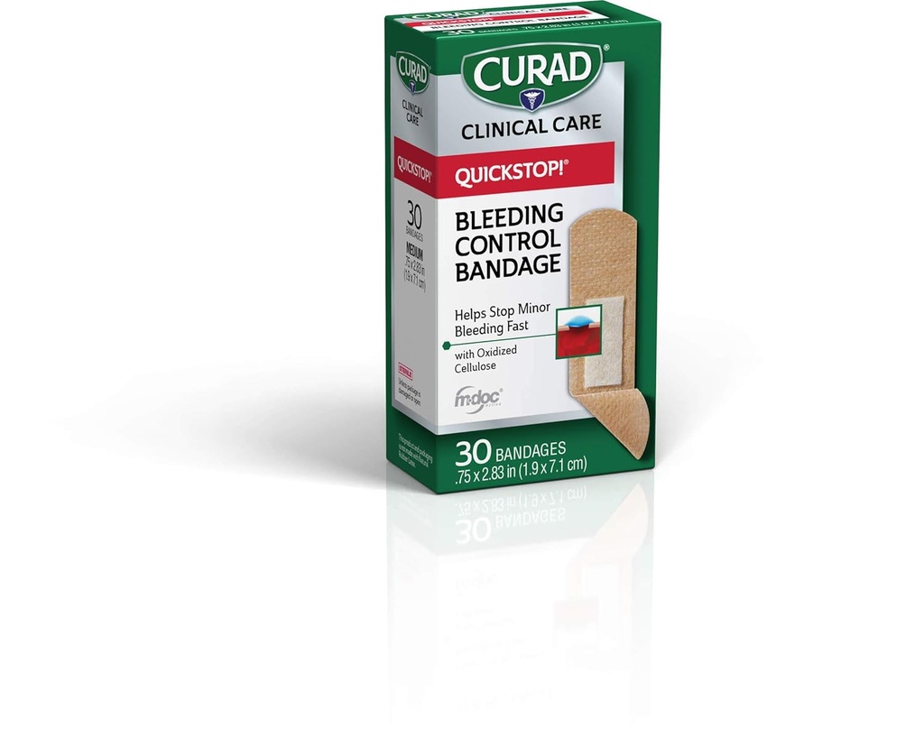 Curad Quickstop Flex-Fabric Bandages, Quickstop Bleing Control Technology, 0.75"×2.83", 30 Counter (Pack of 3) 页面存档备份,存于互联网档案馆, 互联网档案馆的存檔,存档日期2011-09-02.