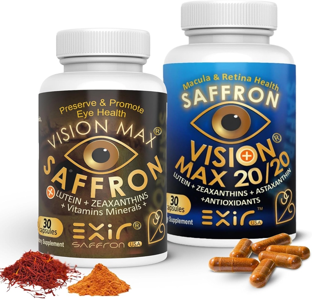 EXIR 眼维生素补充剂,2集,支持视网膜Macular,60卡普尔