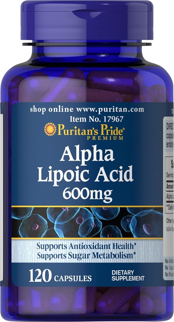 清教徒的骄傲 Alpha Lipoic Acid 600 Mg, 120 计数