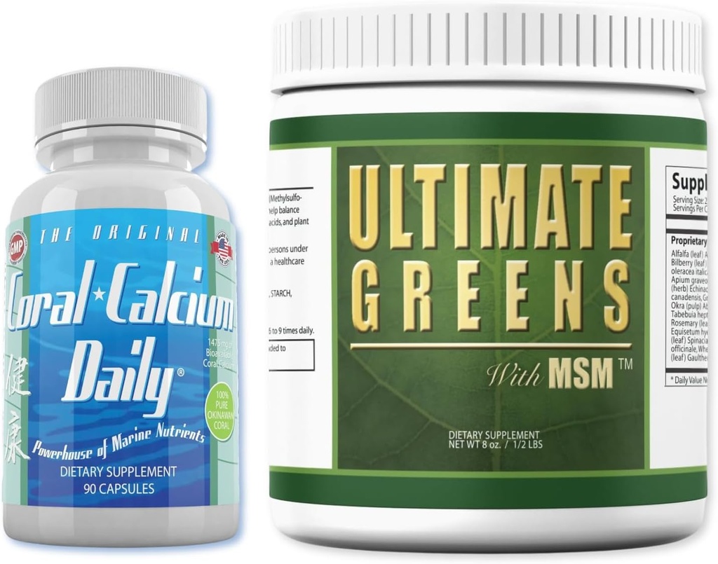 每日健康 - 珊瑚钙日报 & 终极日报 Greens with MSM Powder (1个月供应)