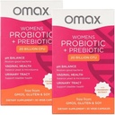 2 Pack Omax Prebiotics & Probiotics Complex for Women, pH平衡,阴道健康,尿道切除,Yeast,UTI/BV预防,Bloating pH 20亿 CHFU QQ Vegan,有机,Gluten Free,60 Vege-Capsules