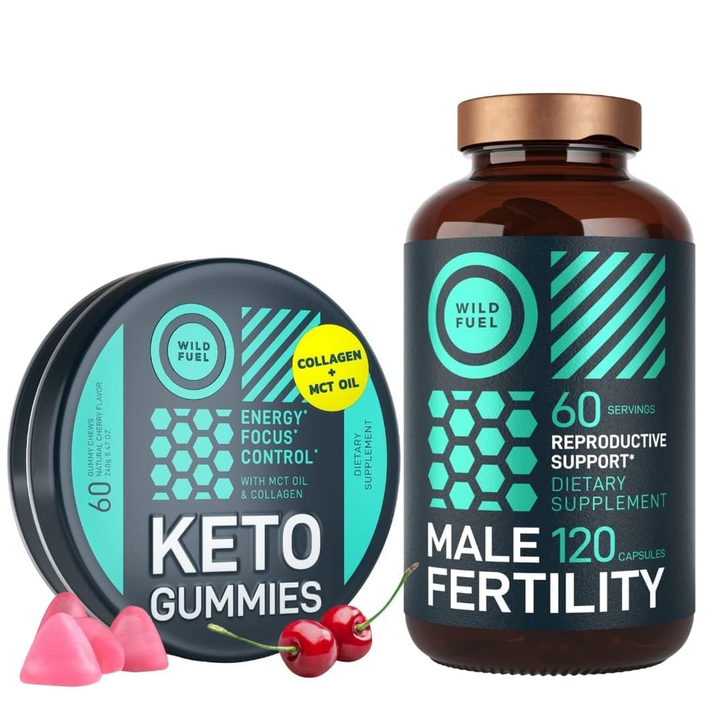 WILD FUEL 男性生育率补助和Keto Gummys 卫生和能源包