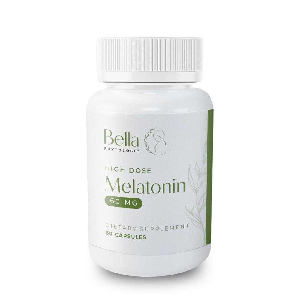 Melatonin Pure 60mg – 美国制造的用于深呼吸,放松,喷气拉格和压力救济的高发性夜间睡眠援助(60 Capsules)