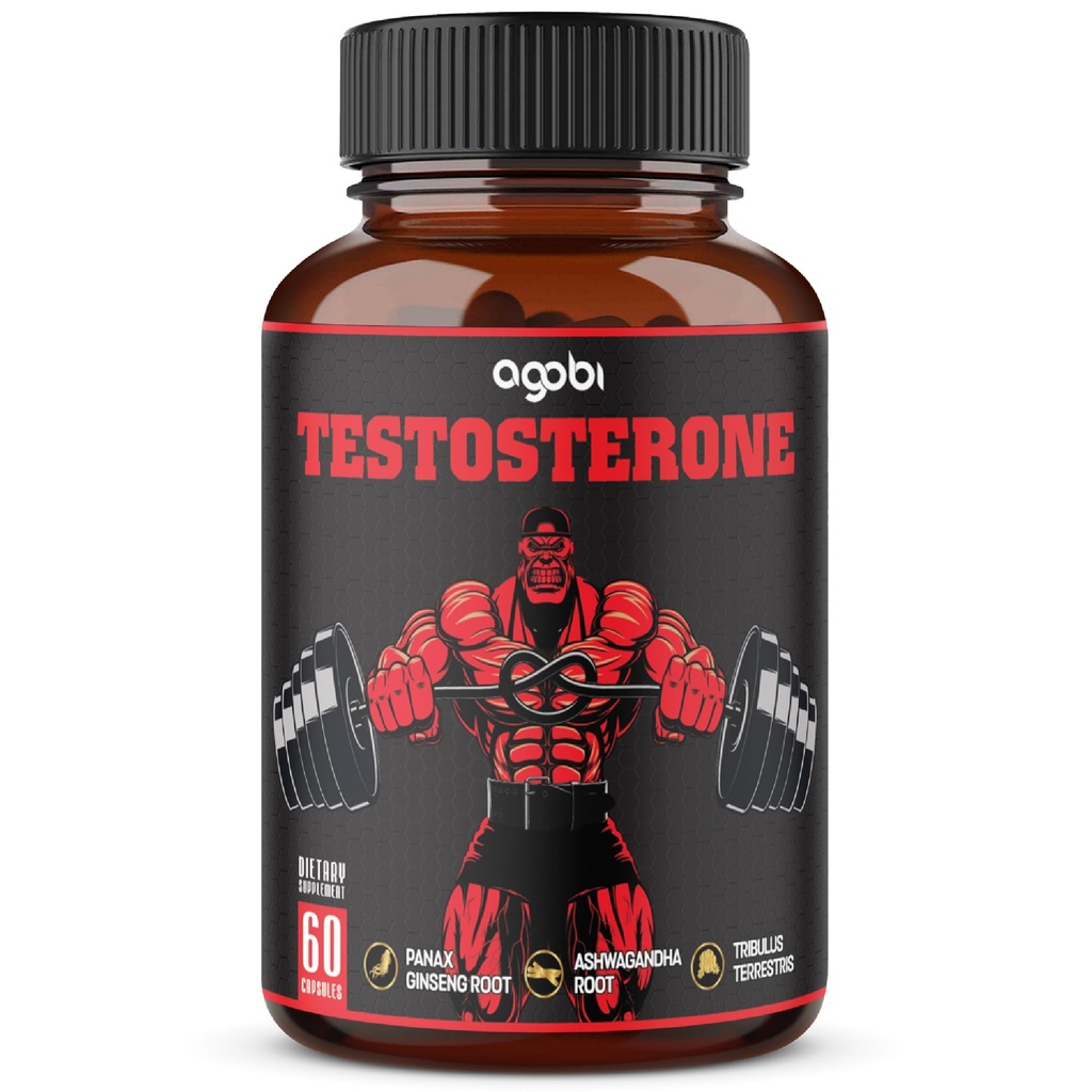 男子睾丸酮补充剂 -- -- 11枚草药 -- -- Ashwagandha、Tribulus、Ginseng & More -- -- 60枚卡普尔1个月