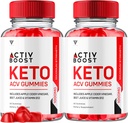(2 Pack) Activ Boost Keto ACV Gummys, Activboost Keto + ACV 高级支持, Active Boost Keto ACV Gummys 能源 苹果苹果 苹果 维那加维生素 B12 补充 Activeboost Max Formula (120 Gummys)