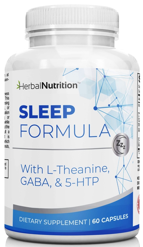 草本营养睡眠支持补充睡眠公式是一份多成份睡眠补编,与Melatonin,GABA,L-Theannine,以及More,Sleep Like You are on Cloud 9! 一个60Ct瓶